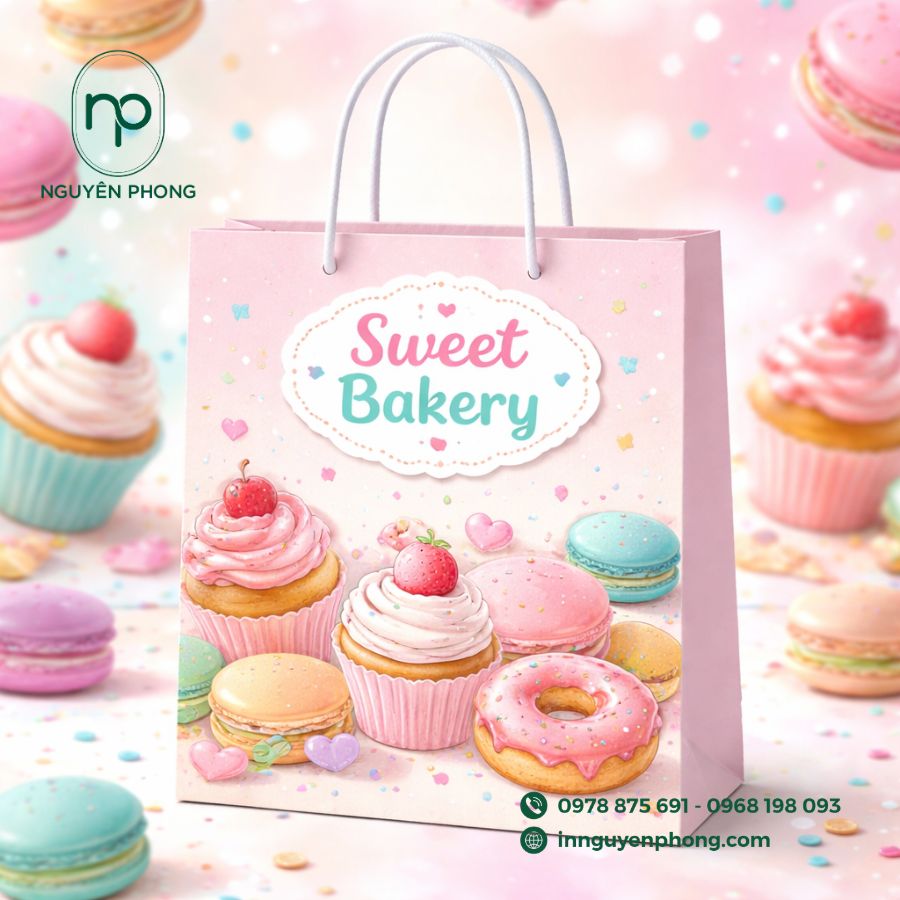 In túi giấy đựng bánh giá rẻ tại TPHCM